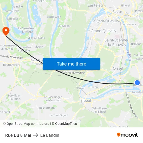 Rue Du 8 Mai to Le Landin map