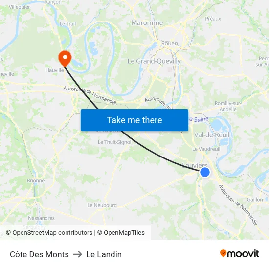 Côte Des Monts to Le Landin map