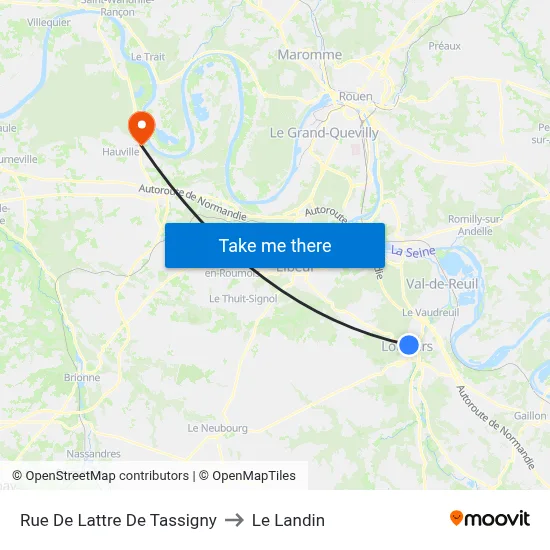 Rue De Lattre De Tassigny to Le Landin map