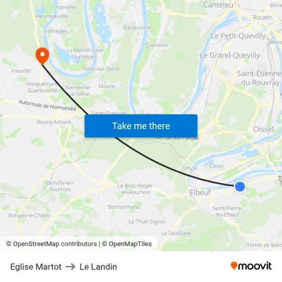 Eglise Martot to Le Landin map