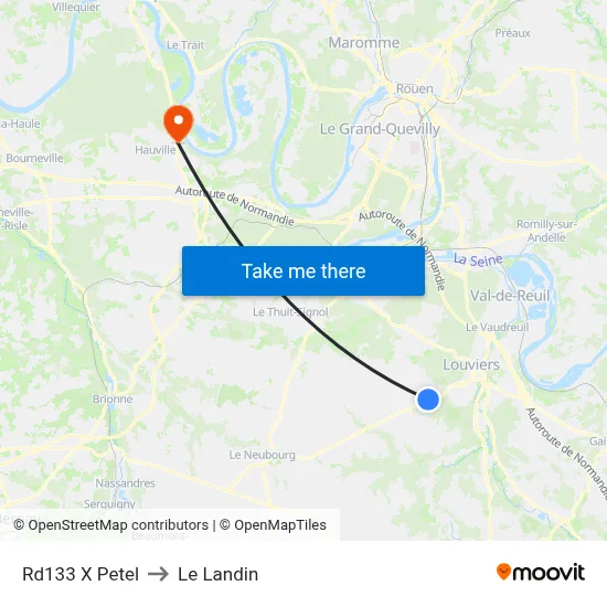 Rd133 X Petel to Le Landin map