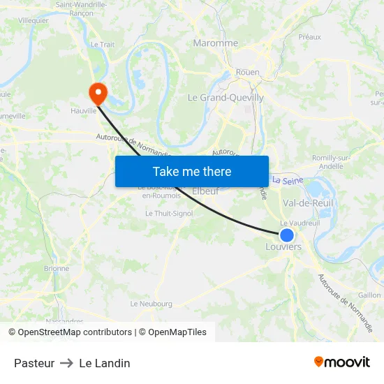 Pasteur to Le Landin map