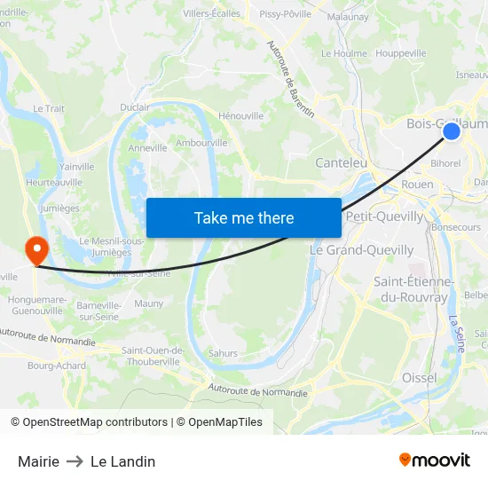 Mairie to Le Landin map