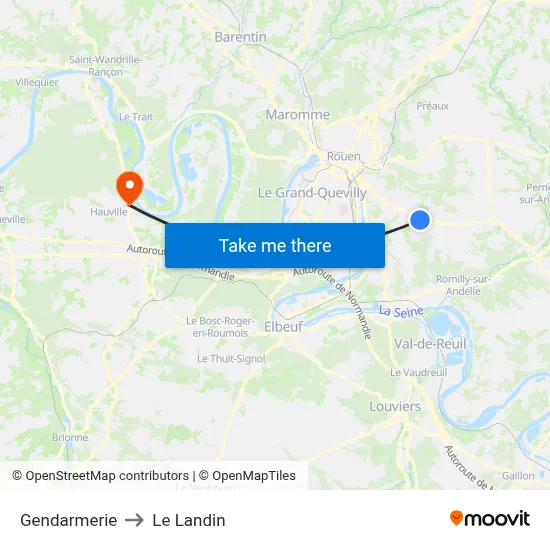 Gendarmerie to Le Landin map