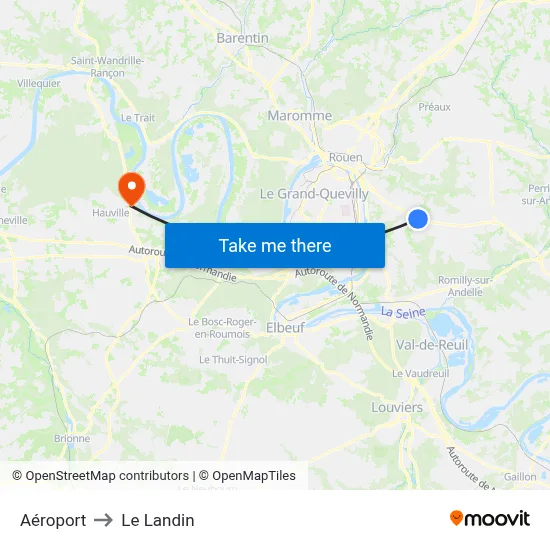 Aéroport to Le Landin map