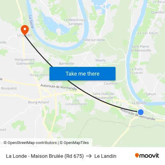 La Londe - Maison Brulée (Rd 675) to Le Landin map