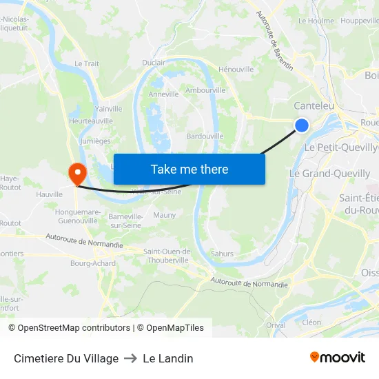 Cimetiere Du Village to Le Landin map