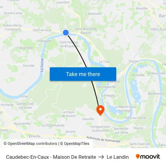 Caudebec C Maison Retraite to Le Landin map