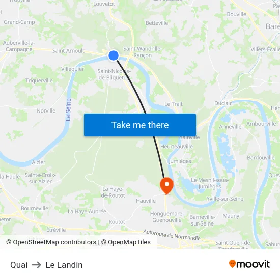 Quai to Le Landin map