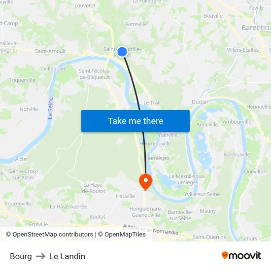 St-Wandrille Bourg to Le Landin map