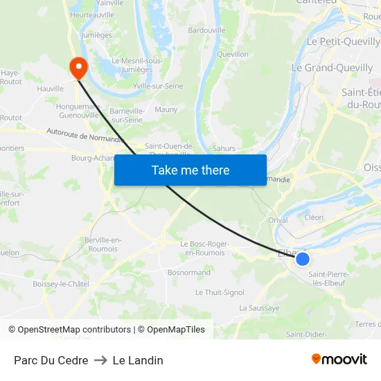 Parc Du Cedre to Le Landin map