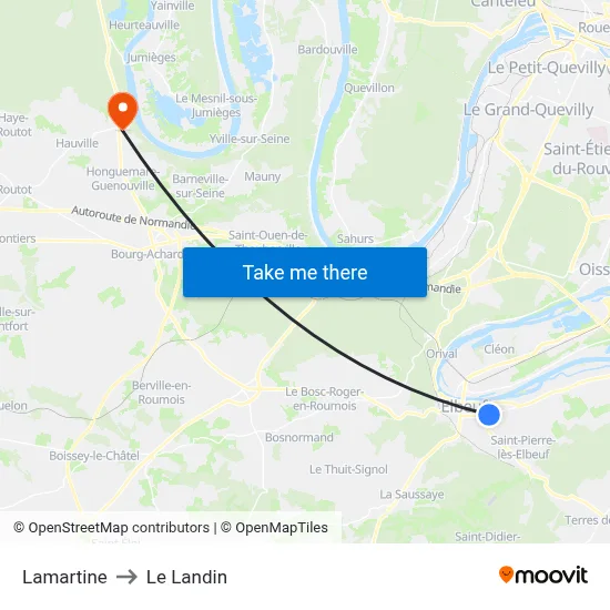 Lamartine to Le Landin map