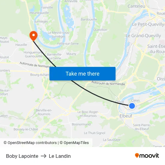 Boby Lapointe to Le Landin map