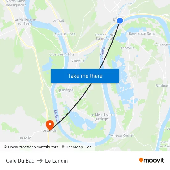 Cale Du Bac to Le Landin map