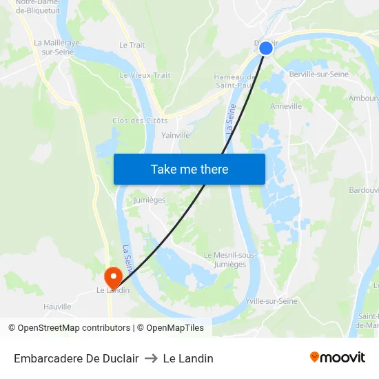 Embarcadere De Duclair to Le Landin map