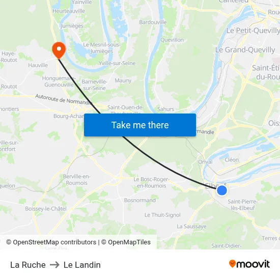 La Ruche to Le Landin map