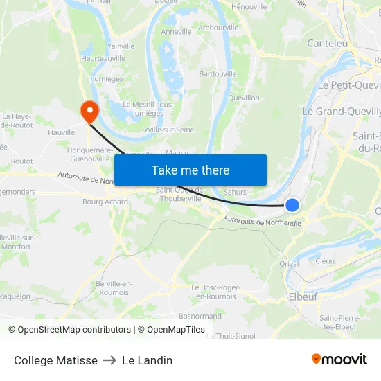 College Matisse to Le Landin map