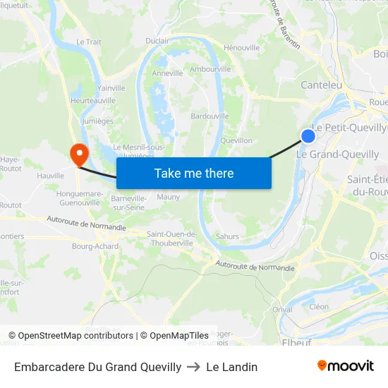Embarcadere Du Grand Quevilly to Le Landin map