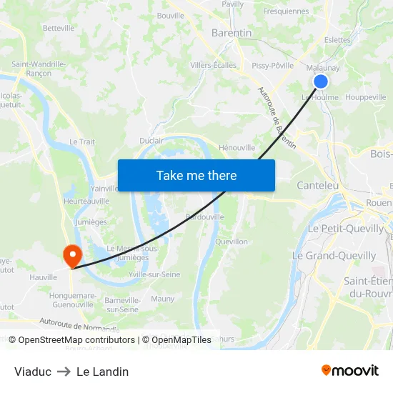 Viaduc to Le Landin map