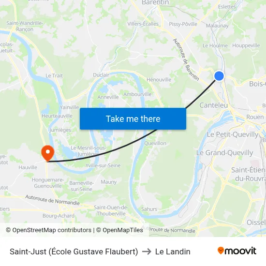 Saint-Just (École Gustave Flaubert) to Le Landin map