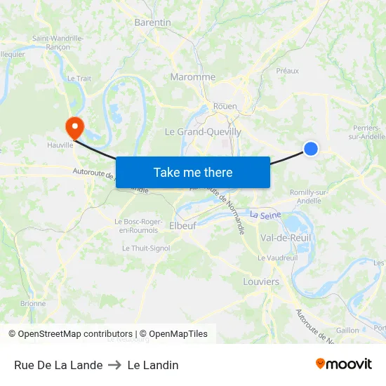 Rue De La Lande to Le Landin map