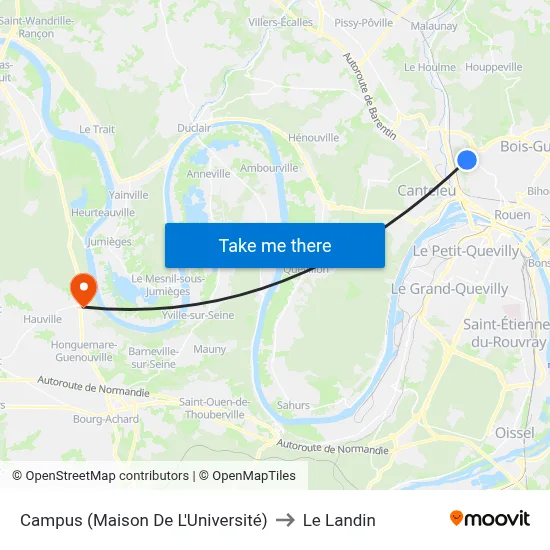 Campus (Maison De L'Université) to Le Landin map