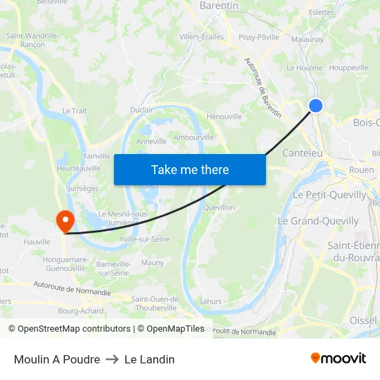 Moulin A Poudre to Le Landin map