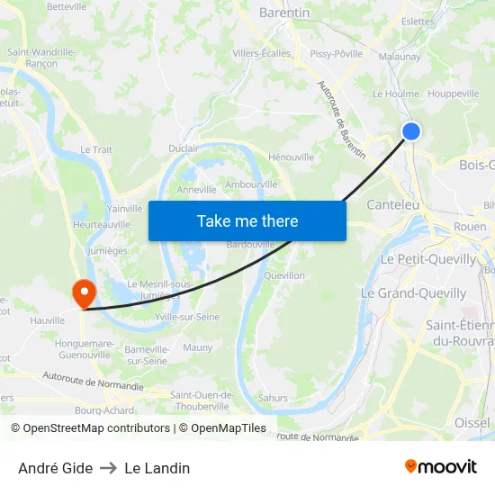 André Gide to Le Landin map
