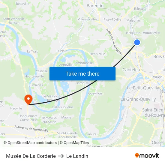 Musée De La Corderie to Le Landin map