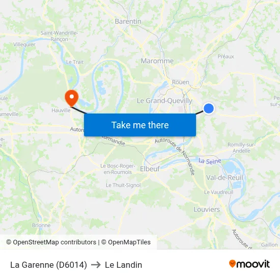 La Garenne (D6014) to Le Landin map