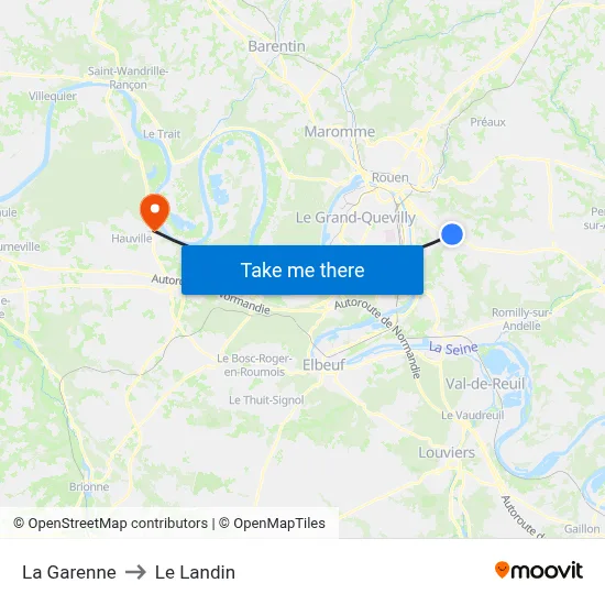 La Garenne to Le Landin map