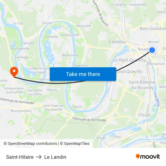 Saint-Hilaire to Le Landin map