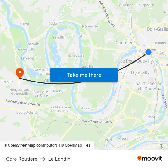 Gare Routiere to Le Landin map