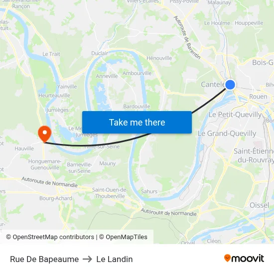 Rue De Bapeaume to Le Landin map