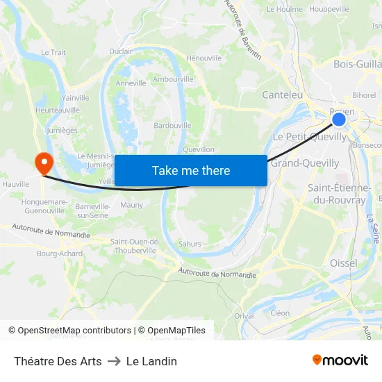Théatre Des Arts to Le Landin map