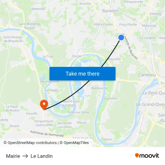 Mairie to Le Landin map