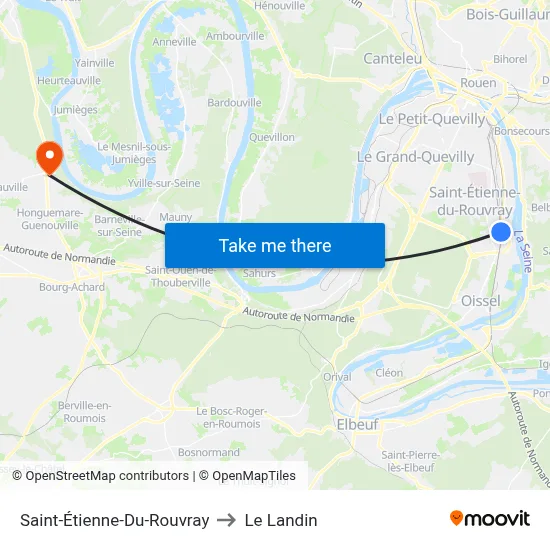 Saint-Étienne-Du-Rouvray to Le Landin map