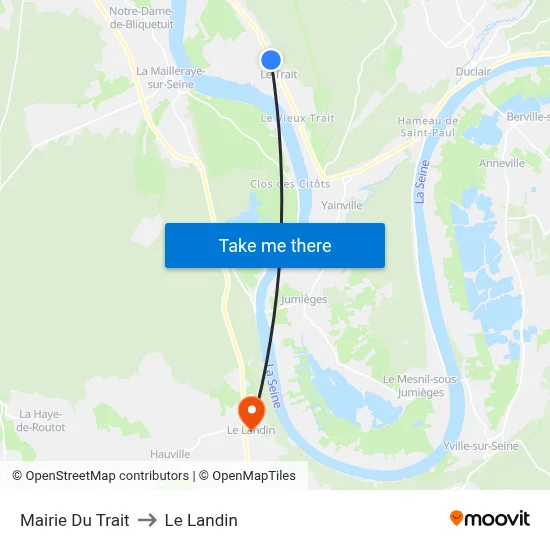 Mairie Du Trait to Le Landin map