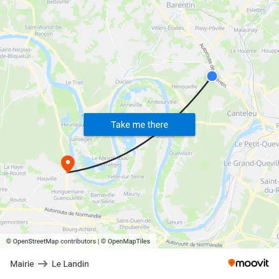 Mairie to Le Landin map