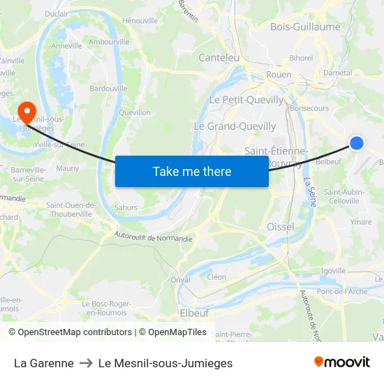 La Garenne to Le Mesnil-sous-Jumieges map