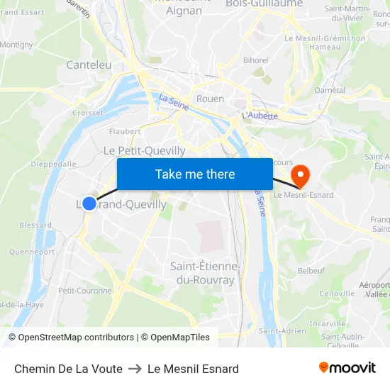 Chemin De La Voute to Le Mesnil Esnard map