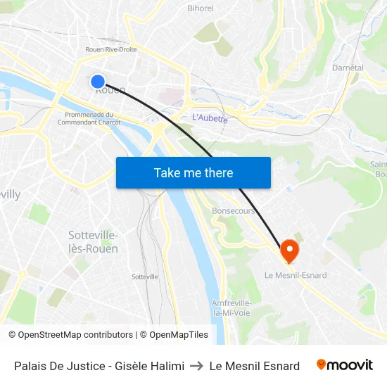 Palais De Justice - Gisèle Halimi to Le Mesnil Esnard map