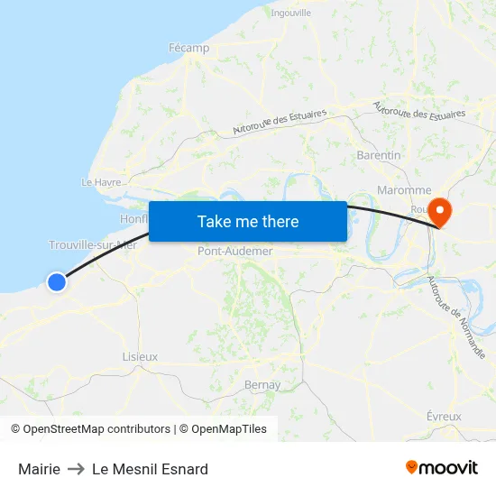 Mairie to Le Mesnil Esnard map