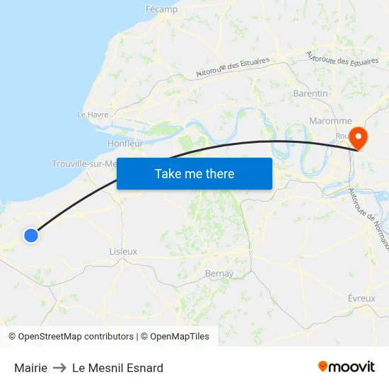 Mairie to Le Mesnil Esnard map