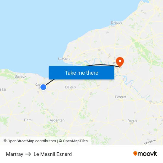 Martray to Le Mesnil Esnard map