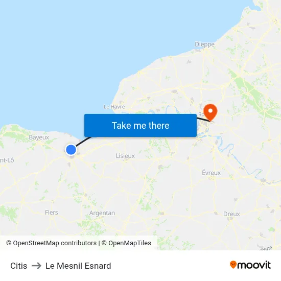 Citis to Le Mesnil Esnard map
