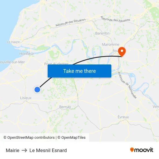 Mairie to Le Mesnil Esnard map