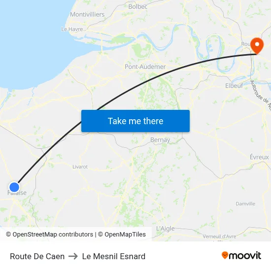 Route De Caen to Le Mesnil Esnard map