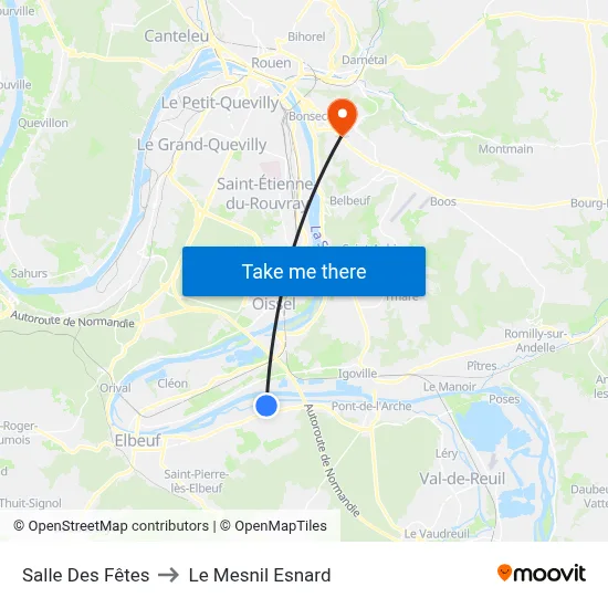 Salle Des Fêtes to Le Mesnil Esnard map