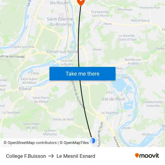 College F.Buisson to Le Mesnil Esnard map